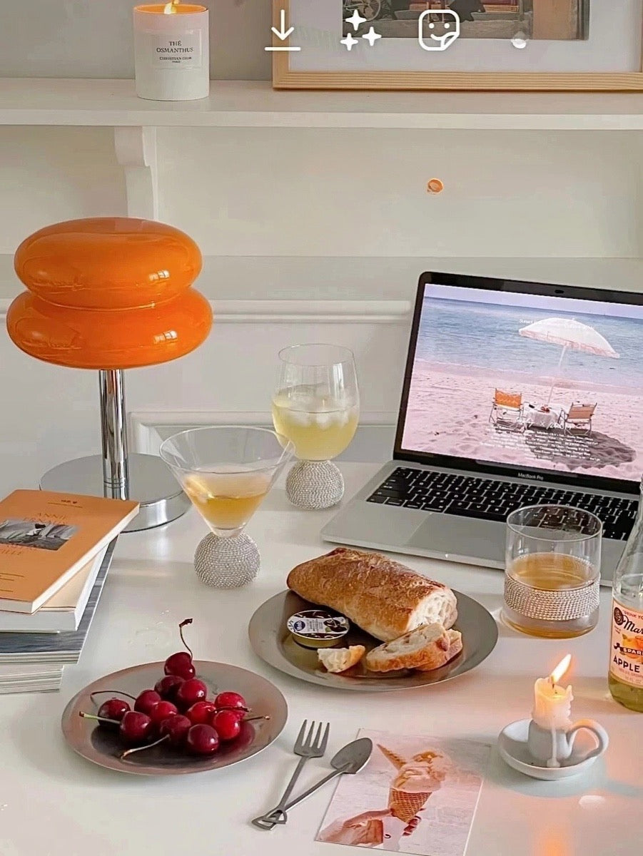 Retro Bubble Table Lamp in Mars Orange - Chic Chambers