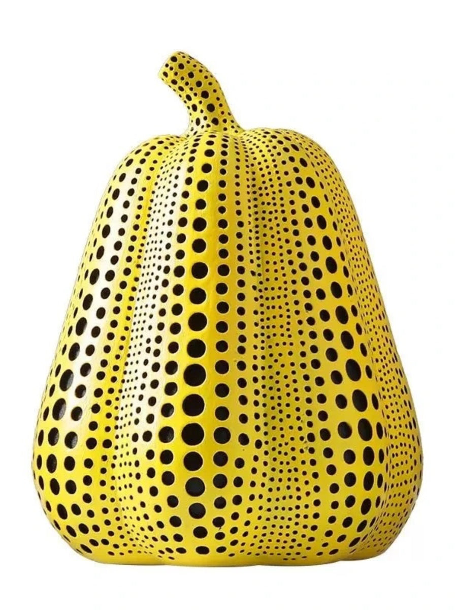 Polka Dot Resin Pumpkin Sculpture - Chic Chambers
