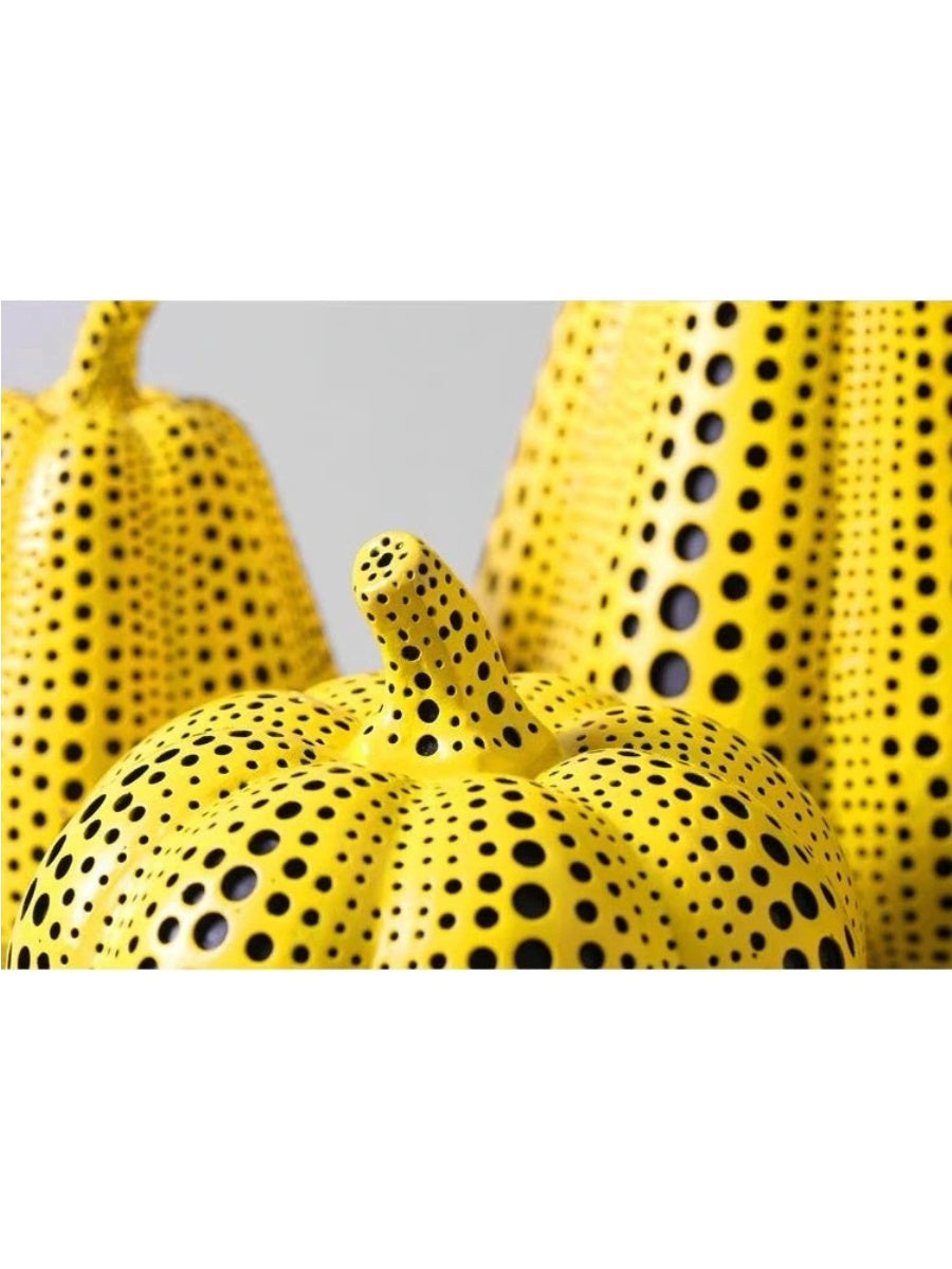 Polka Dot Resin Pumpkin Sculpture - Chic Chambers