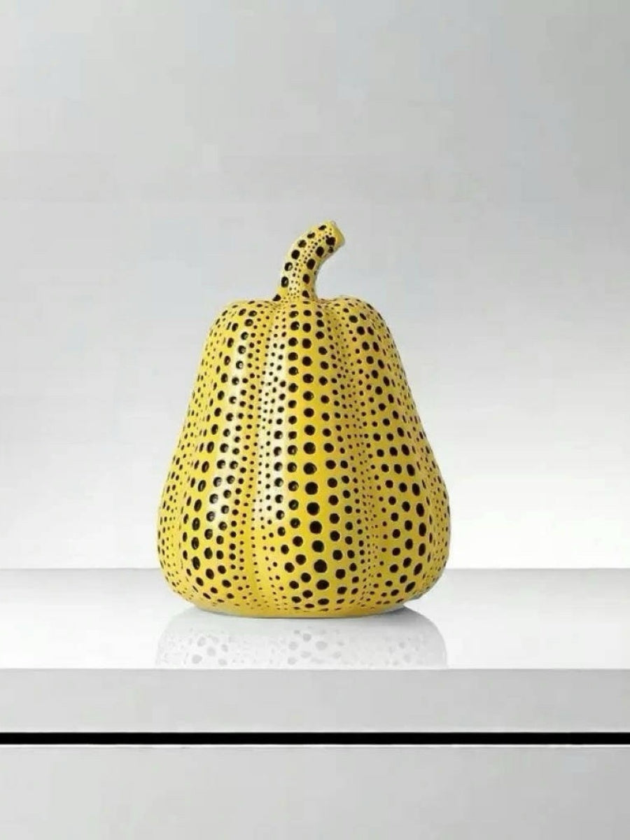 Polka Dot Resin Pumpkin Sculpture - Chic Chambers