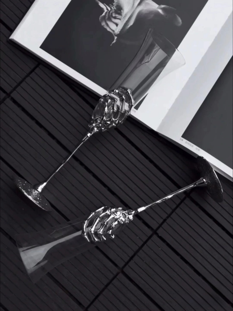 Skeleton Hand Champagne Flutes - Set of Two - Chic Chambers