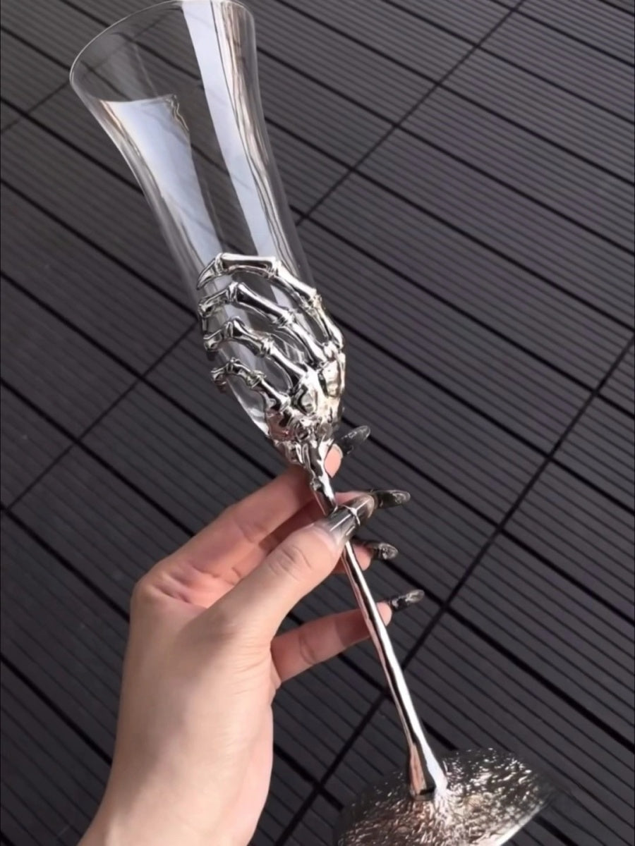 Skeleton Hand Champagne Flutes - Set of Two - Chic Chambers