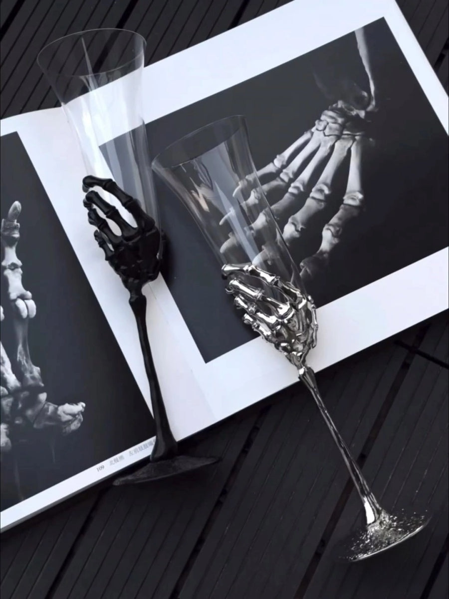Skeleton Hand Champagne Flutes - Set of Two - Chic Chambers