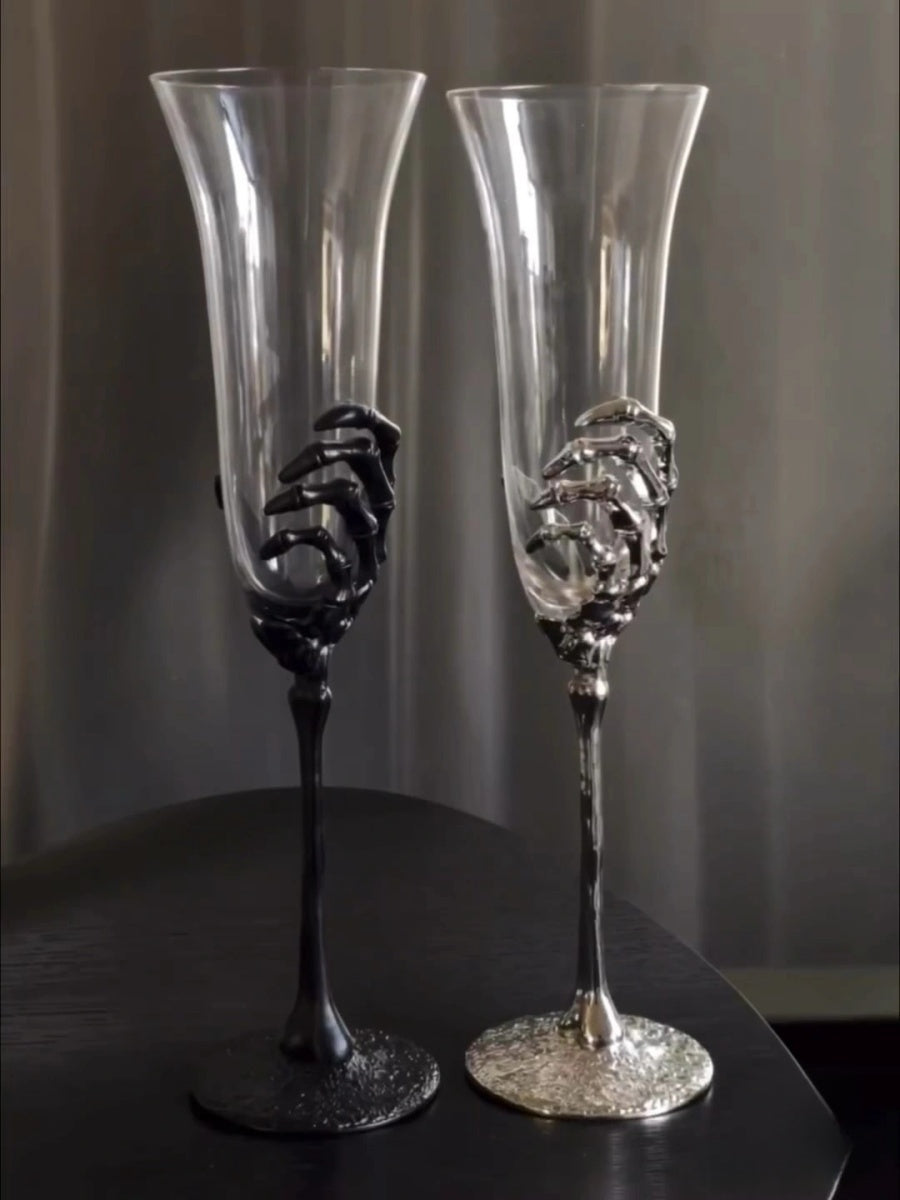 Skeleton Hand Champagne Flutes - Set of Two - Chic Chambers