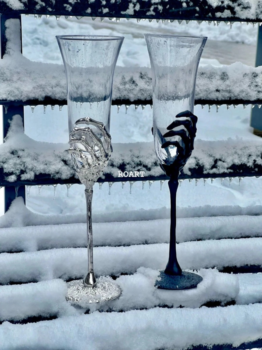 Skeleton Hand Champagne Flutes - Set of Two - Chic Chambers