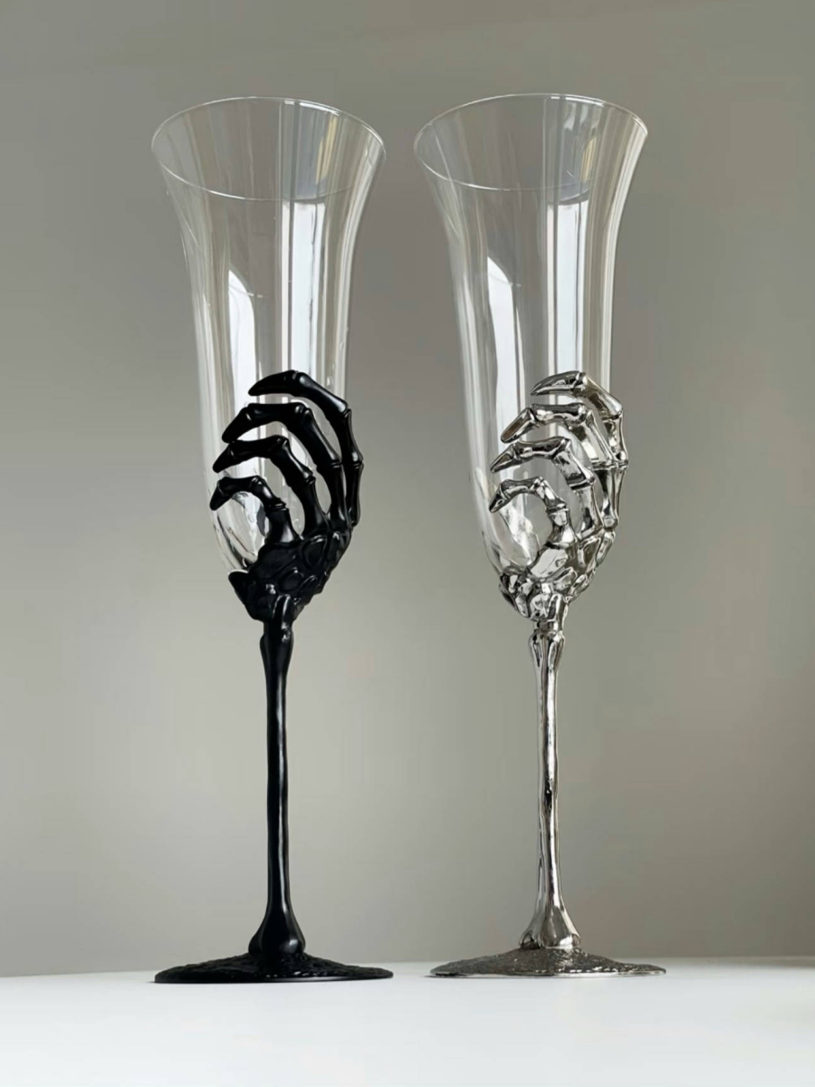 Skeleton Hand Champagne Flutes - Set of Two - Chic Chambers
